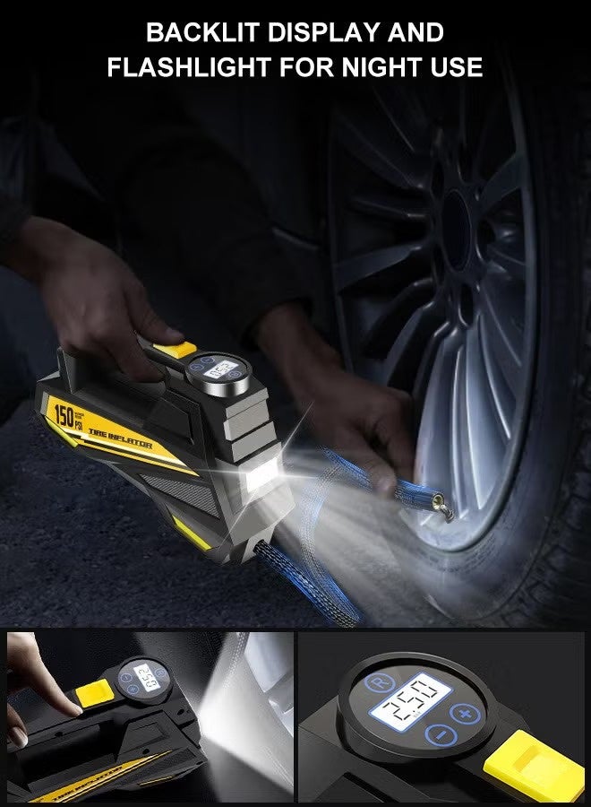 Car Sun Portable Car Tyre Inflator - 100W Fast Air Compressor | 35L/min Digital Tire Pump | 12V 22mm Cylinder - Image 5